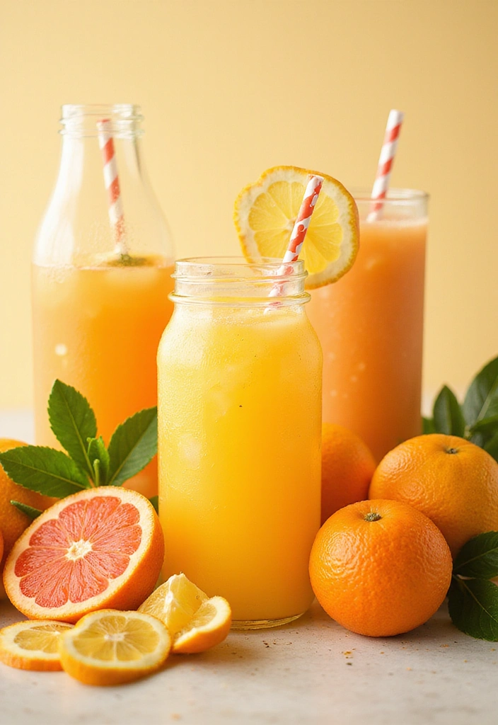 Citrus drinks on a table