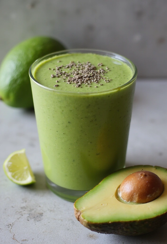 Creamy avocado green smoothie