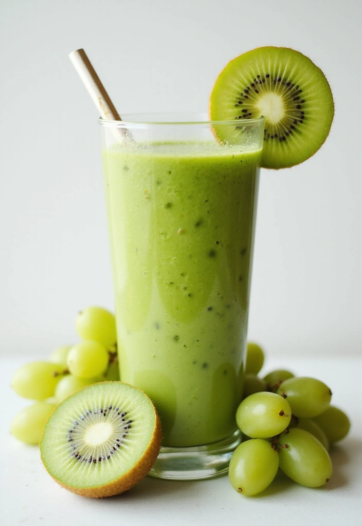 Grape and kiwi green smoothie