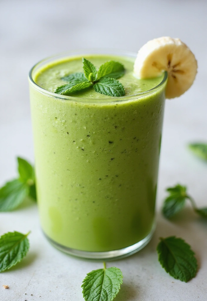 Matcha mint green smoothie