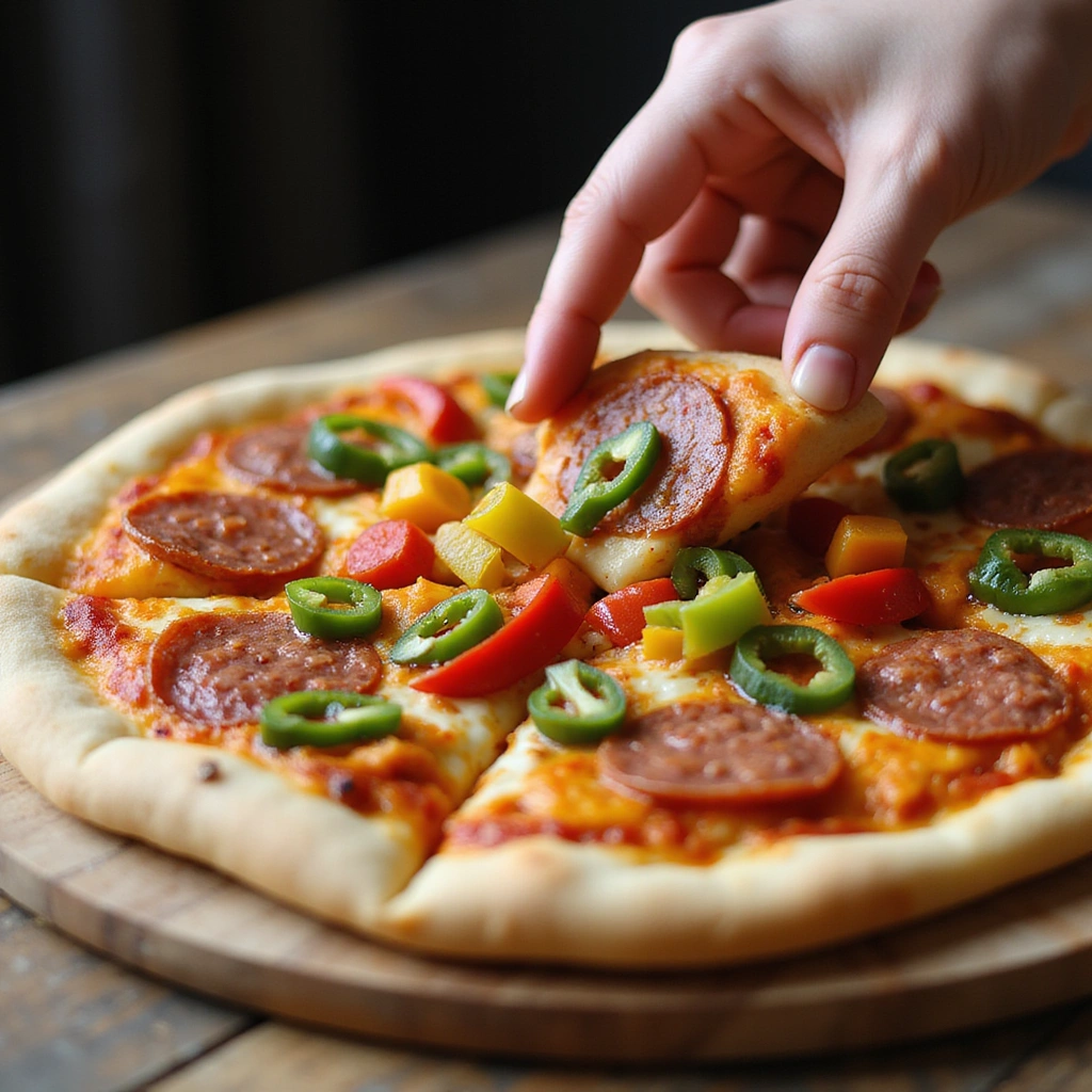 Dutch oven pizza adding toppings