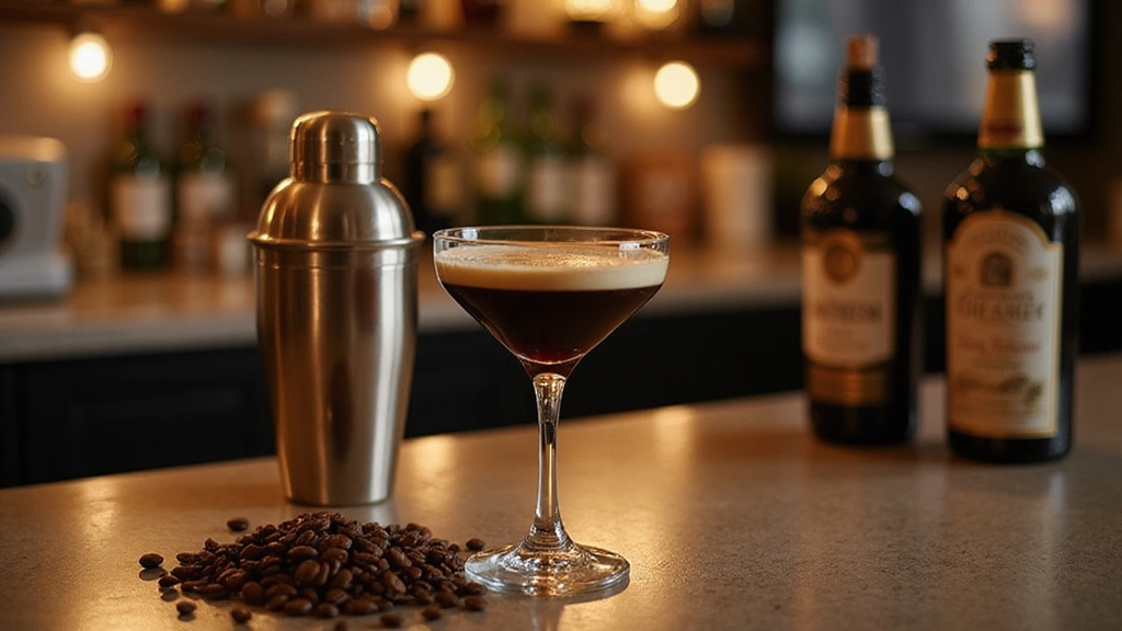 Espresso martini cocktail in a glass