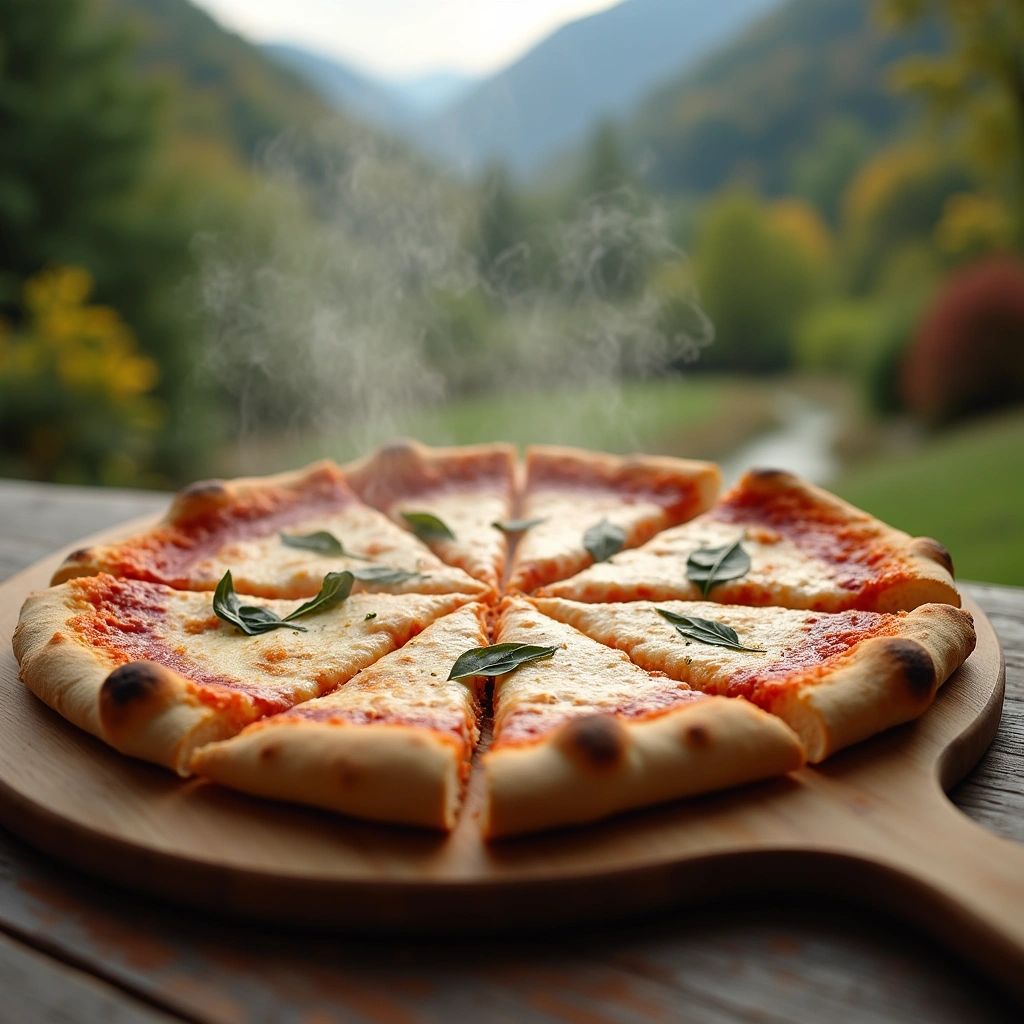 Dutch oven pizza sliced and cooling