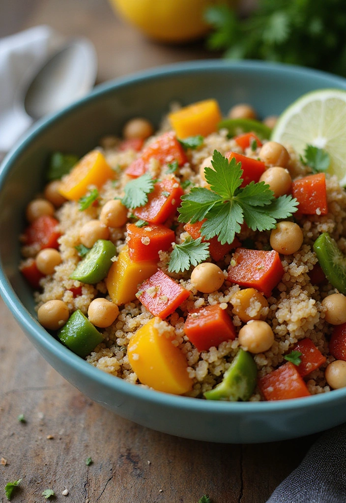 Spicy chicken and quinoa bowl