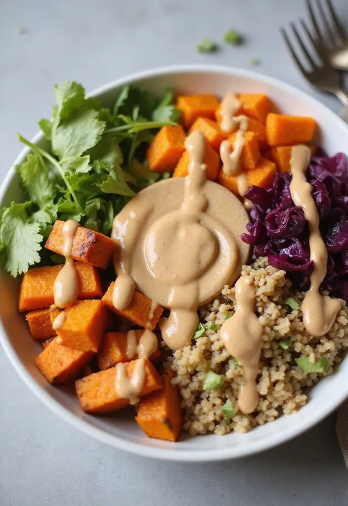 Thai Peanut Sweet Potato Buddha Bowl