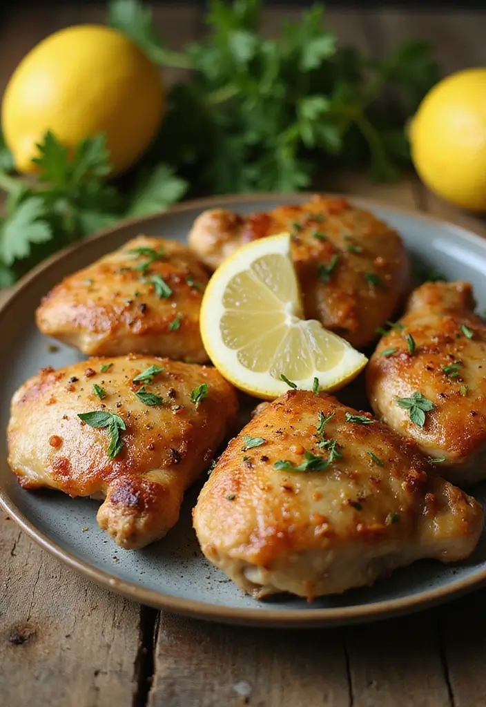 Lemon Garlic Herb Chicken Thighs