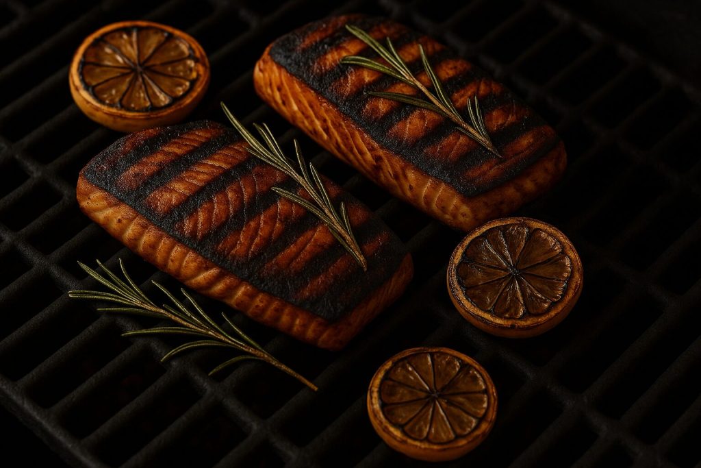 Grilled Mahi Mahi on a grill