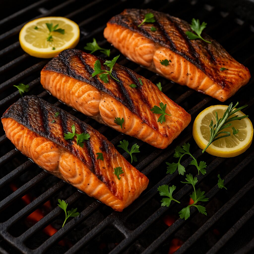 Grilled salmon fillets