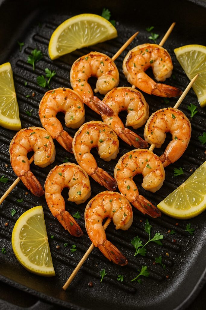 Grilled shrimp skewers