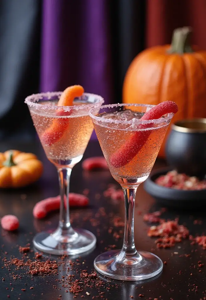 Gory glitter Halloween cocktail